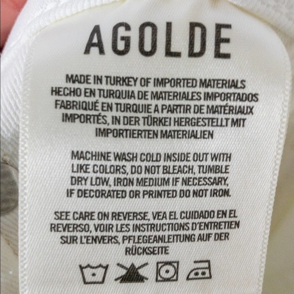 NEW!!! AGOLDE Sophie Mid-Rise Ankle Phantom white skinny jeans, stretch, Size 32 - Picture 8 of 8